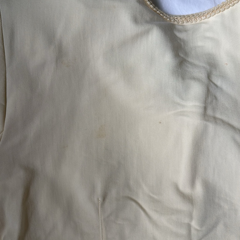 Vintage Tina Hagen Cheongsam Style embroidered jacket, cream, size L - Picture 9 of 9